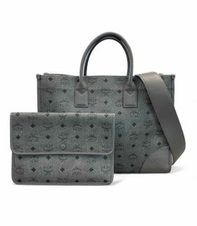 MCM Gray Leather Tote